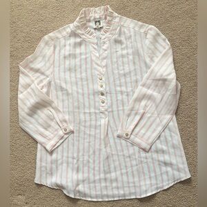 Anne Klein 3/4 Sleeves Striped Blouse Size SP